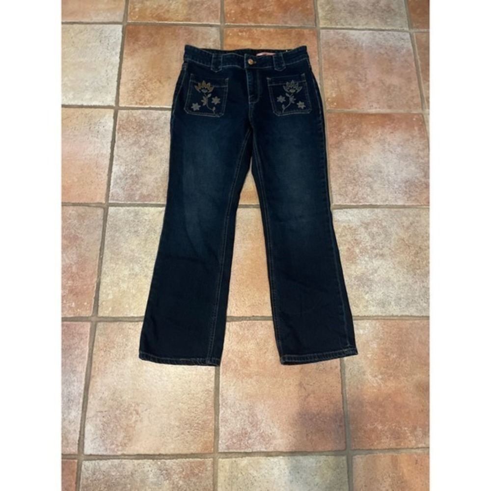 PILCRO FRONT POCKET EMBROIDERED ANKLE STRAIGHT JEANS SIZE 27